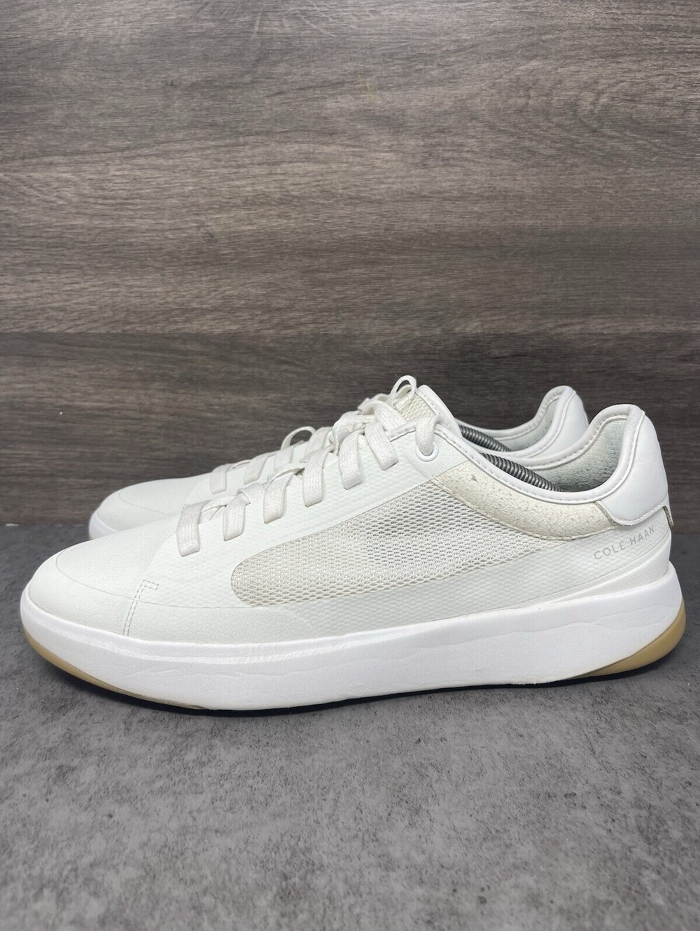 Cole Haan GrandPro Topspin Size 11.5 Mens White Ivory Leather Casual Sneakers